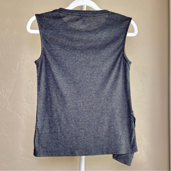 J. Crew Charcoal Asymmetrical Ruffle Tank Top XXS Dark Gray - Picture 5 of 6